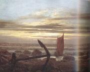 Caspar David Friedrich Moonlit Night with Boats on the Baltic Sea (mk10) Spain oil painting artist